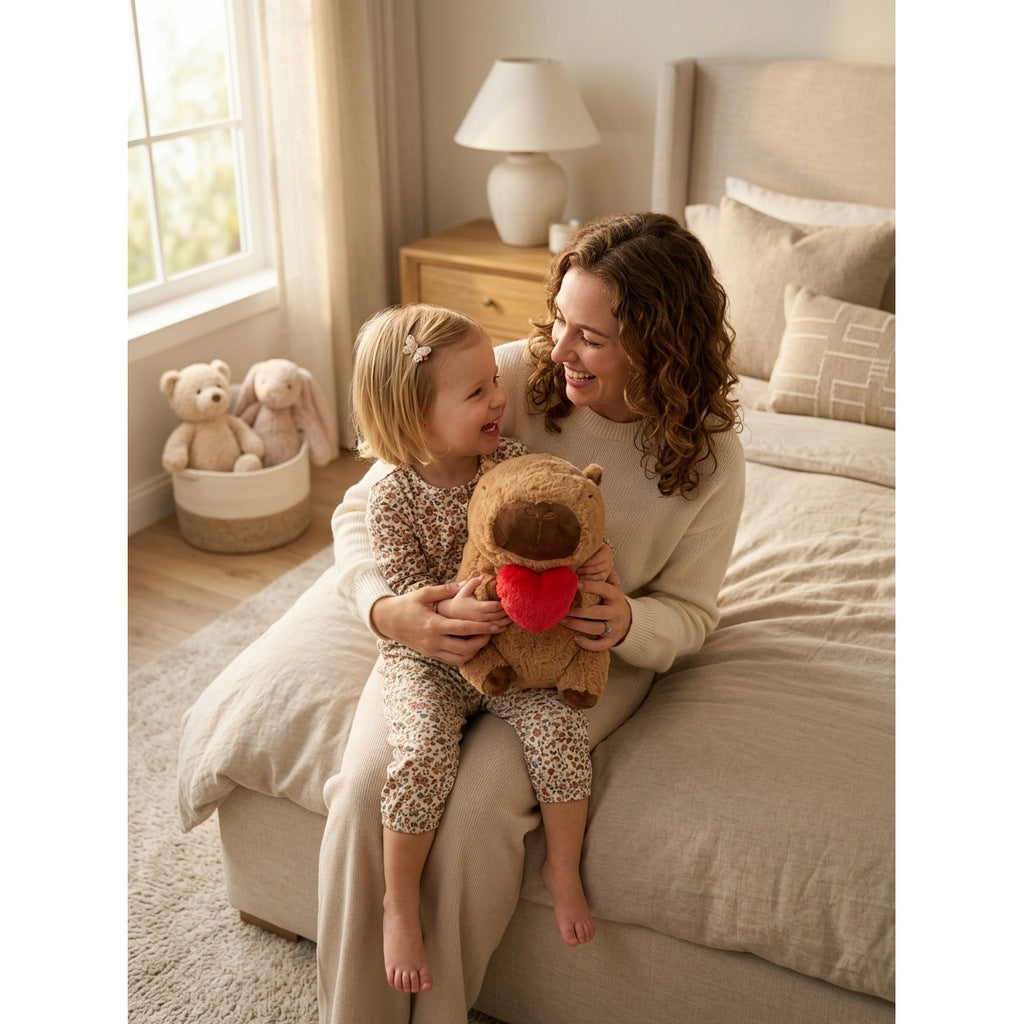 Peluche Capybara Coeur | 35 cm — Parent et enfant – Peluchou