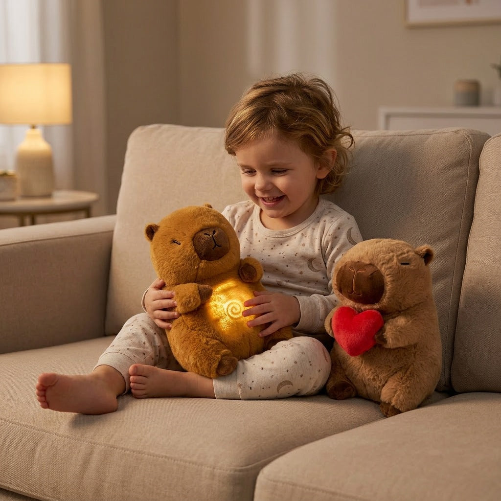 Pack Duo Capybara Respirant & Capybara Cœur – Peluchou