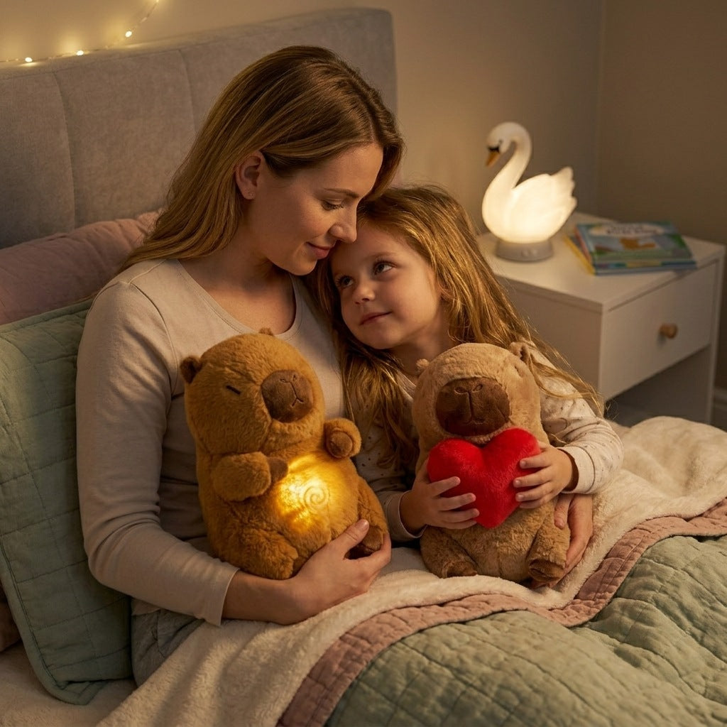 Pack Duo Capybara Respirant & Capybara Cœur – Peluchou