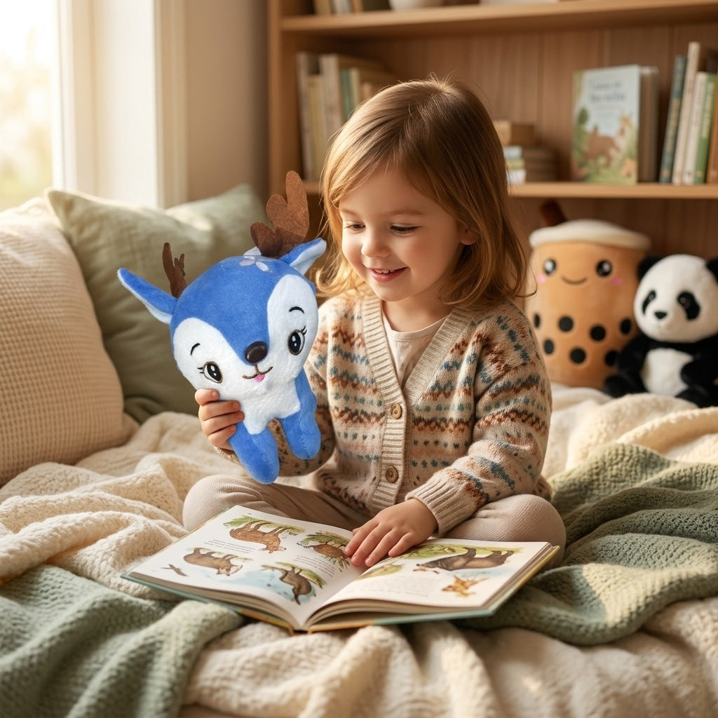 Peluche Cerf Bleu 20cm – Peluchou