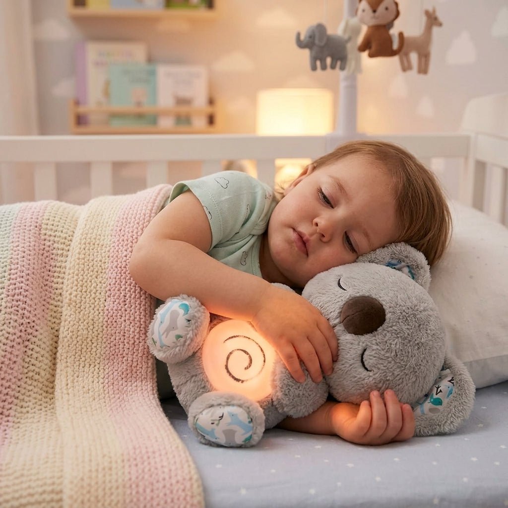 Peluche koala qui respire avec berceuse apaisante - PELUCHOU