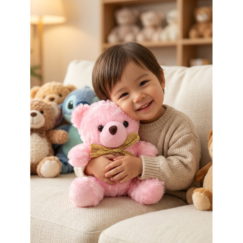 Ours Nœud Doré 20cm – Peluchou