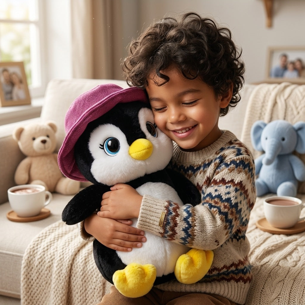 Peluche Pingouin Chapeau 35cm – Peluchou