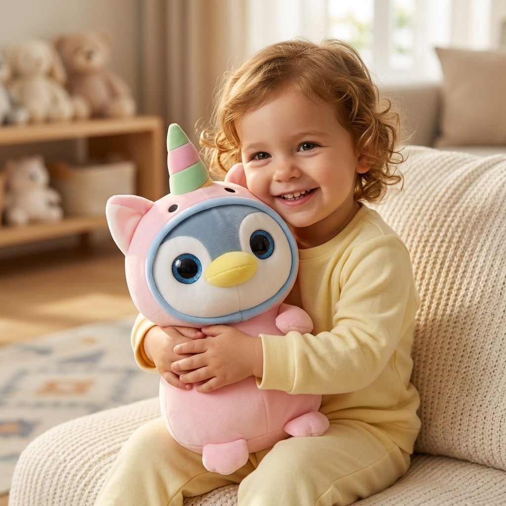 Peluche Pingouin Licorne 35cm – Peluchou