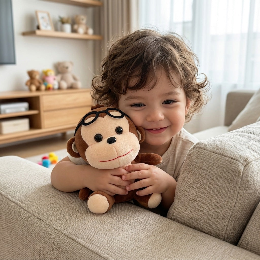 Peluche Singe à Lunettes 20cm – Peluchou