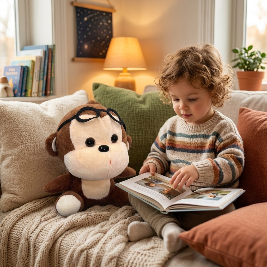 Peluche Singe à Lunettes 20cm – Peluchou